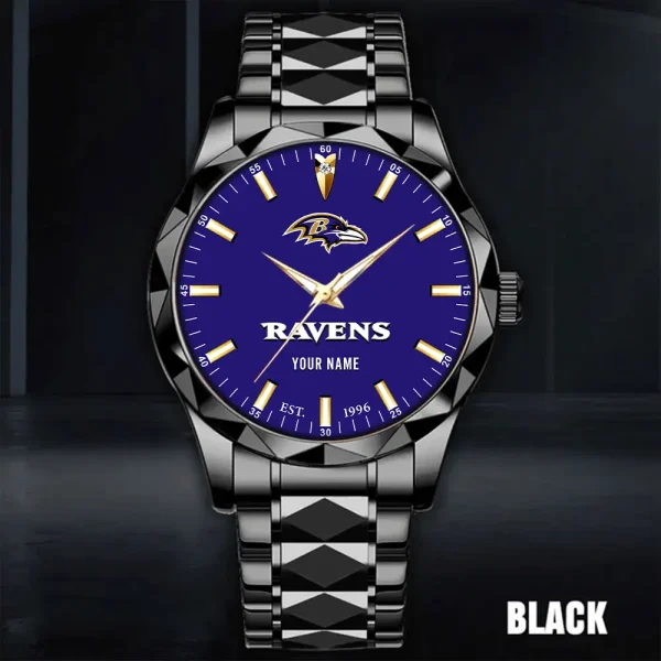 Baltimore Ravens Men Watch Classic Business Calendar Week Stainless Steel Waterproof MTTDMW419 - Image 4
