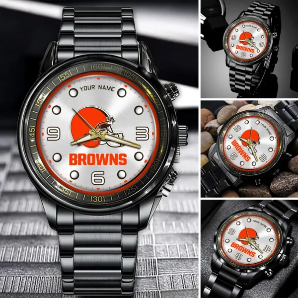 Cleveland Browns Fashion Stainless Steel Men Watch 2025 ANZFSSWG008