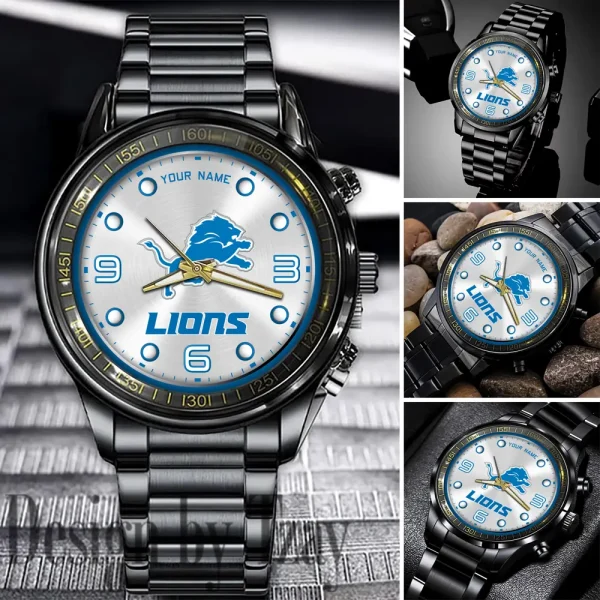 Detroit Lions Fashion Stainless Steel Men Watch 2025 ANZFSSWG012