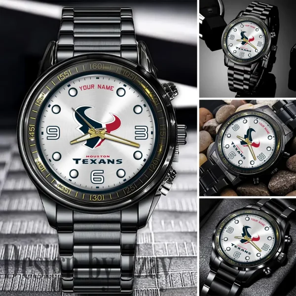 Houston Texans Fashion Stainless Steel Men Watch 2025 ANZFSSWG014