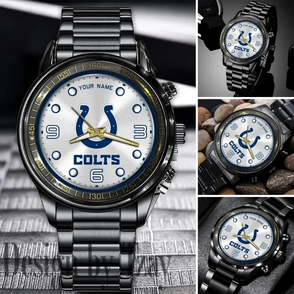 Indianapolis Colts Fashion Stainless Steel Men Watch 2025 ANZFSSWG015