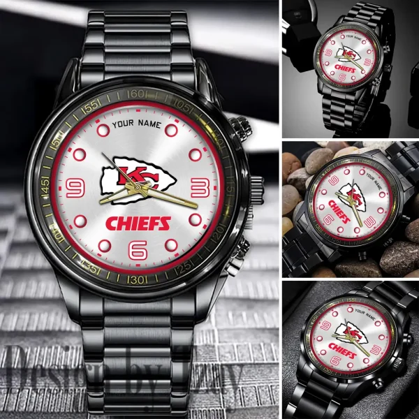 Kansas City Chiefs Fashion Stainless Steel Men Watch 2025 ANZFSSWG017