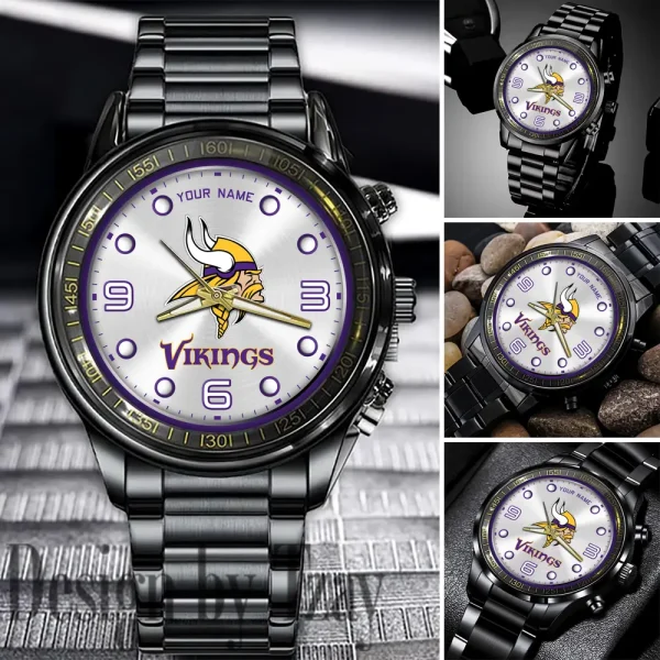 Minnesota Vikings Fashion Stainless Steel Men Watch 2025 ANZFSSWG022