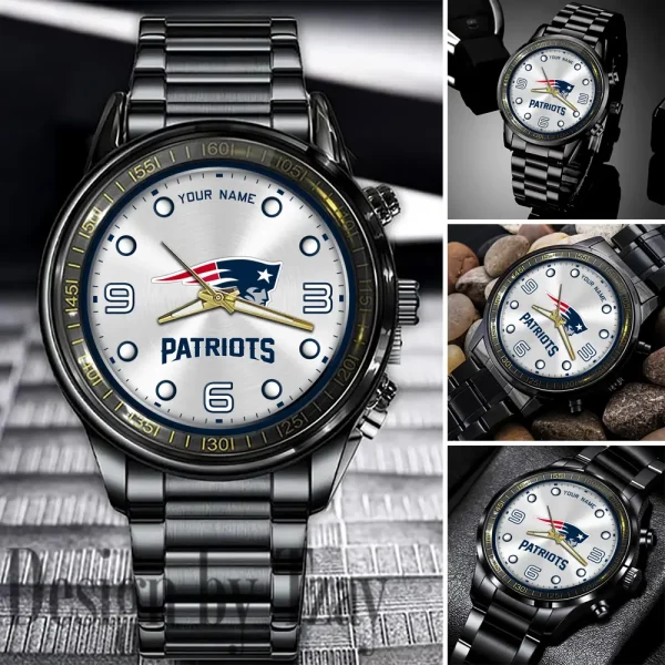 New England Patriots Fashion Stainless Steel Men Watch 2025 ANZFSSWG023