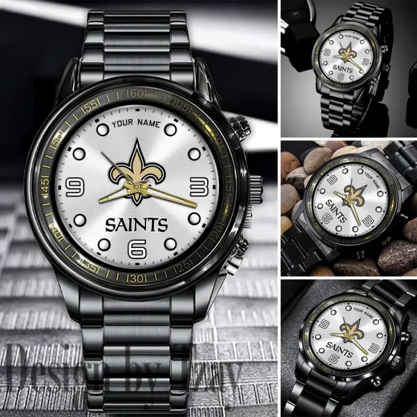 New Orleans Saints Fashion Stainless Steel Men Watch 2025 ANZFSSWG024