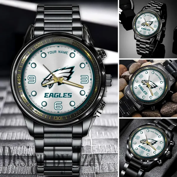 Philadelphia Eagles Fashion Stainless Steel Men Watch 2025 ANZFSSWG027