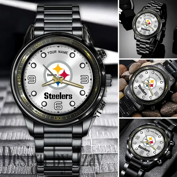Pittsburgh Steelers Fashion Stainless Steel Men Watch 2025 ANZFSSWG029