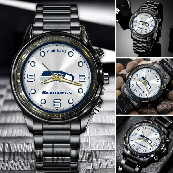Seattle Seahawks Fashion Stainless Steel Men Watch 2025 ANZFSSWG032