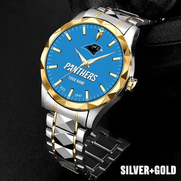 Carolina Panthers Men Watch Classic Business Calendar Week Stainless Steel Waterproof MTTDMW421