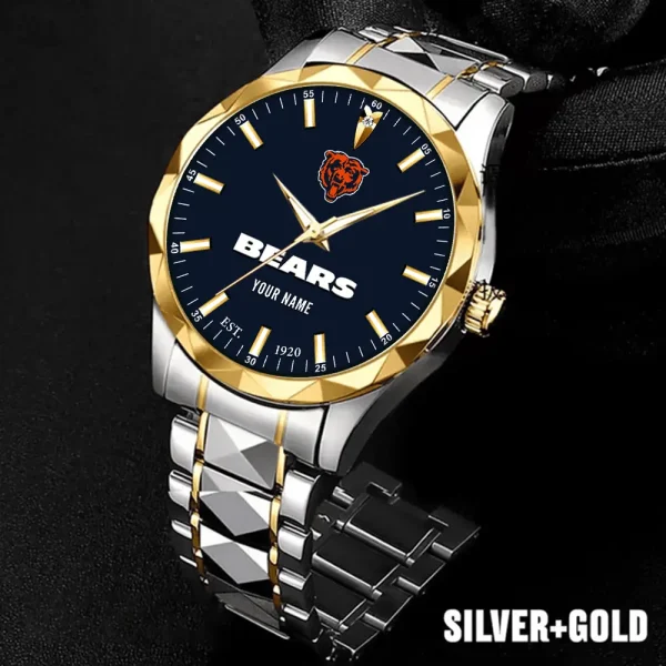 Chicago Bears Men Watch Classic Business Calendar Week Stainless Steel Waterproof MTTDMW422