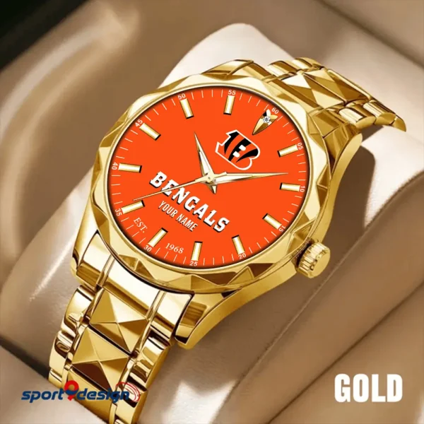 Cincinnati Bengals Men Watch Classic Business Calendar Week Stainless Steel Waterproof MTTDMW423 - Image 3