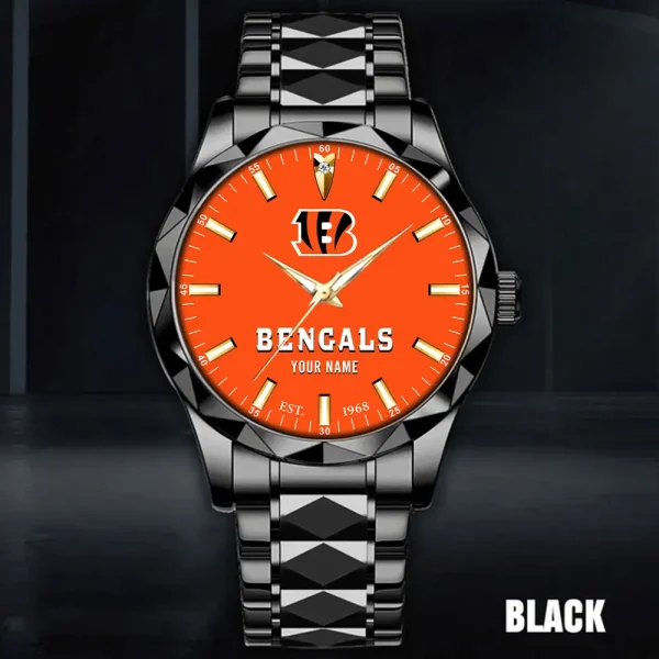 Cincinnati Bengals Men Watch Classic Business Calendar Week Stainless Steel Waterproof MTTDMW423 - Image 4