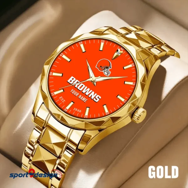 Cleveland Browns Men Watch Classic Business Calendar Week Stainless Steel Waterproof MTTDMW424 - Image 3