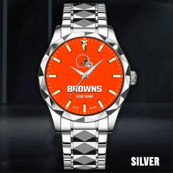 Cleveland Browns Men Watch Classic Business Calendar Week Stainless Steel Waterproof MTTDMW424 - Image 4