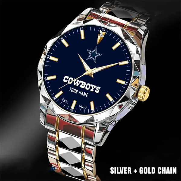 Dallas Cowboys Men Watch Classic Business Calendar Week Stainless Steel Waterproof MTTDMW425 - Image 2