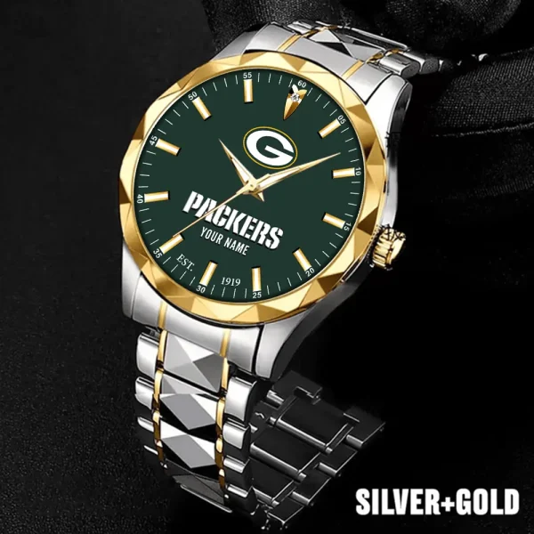 Green Bay Packers Men Watch Classic Business Calendar Week Stainless Steel Waterproof MTTDMW428
