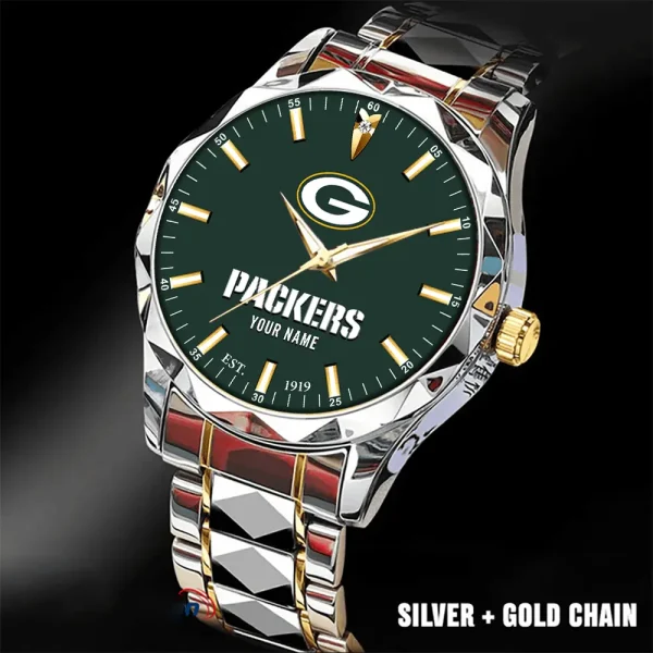 Green Bay Packers Men Watch Classic Business Calendar Week Stainless Steel Waterproof MTTDMW428 - Image 2