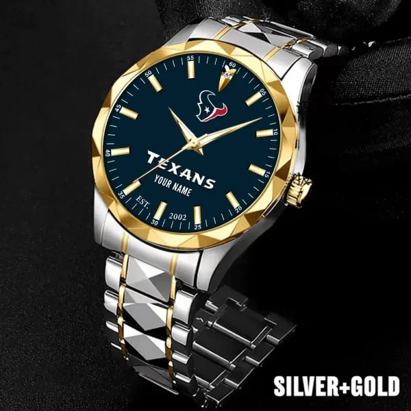 Houston Texans Men Watch Classic Business Calendar Week Stainless Steel Waterproof MTTDMW429