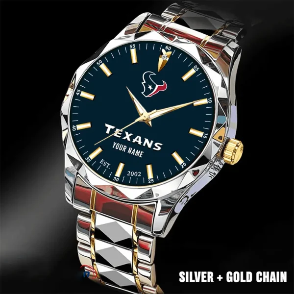 Houston Texans Men Watch Classic Business Calendar Week Stainless Steel Waterproof MTTDMW429 - Image 4