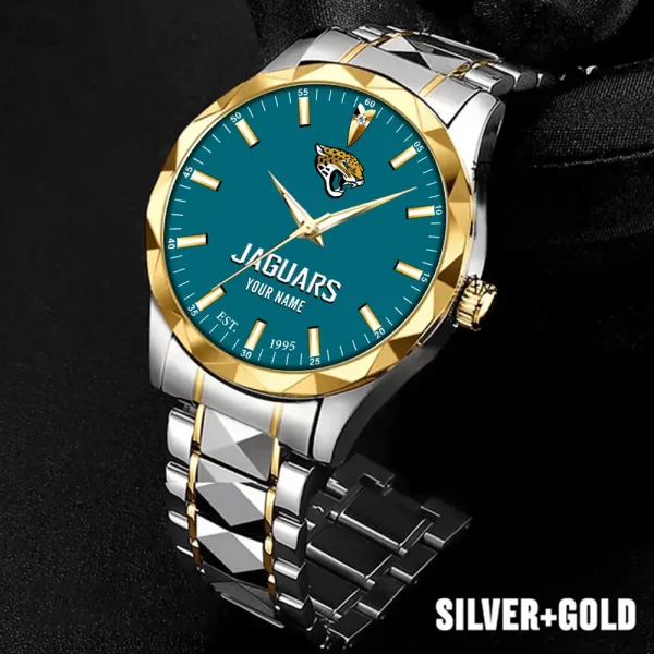 Jacksonville Jaguars Men Watch Classic Business Calendar Week Stainless Steel Waterproof MTTDMW431
