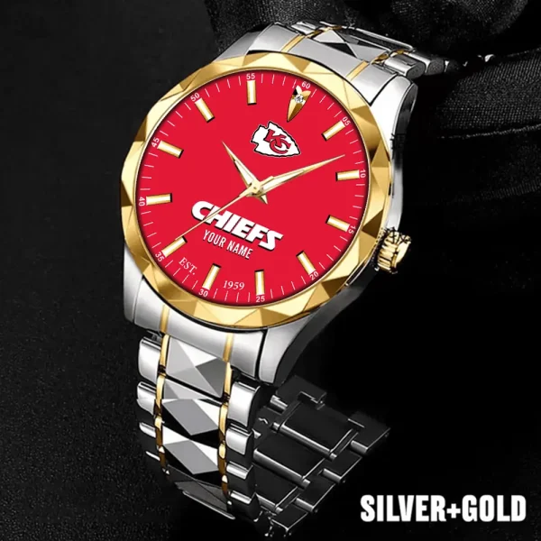 Kansas City Chiefs Men Watch Classic Business Calendar Week Stainless Steel Waterproof MTTDMW432