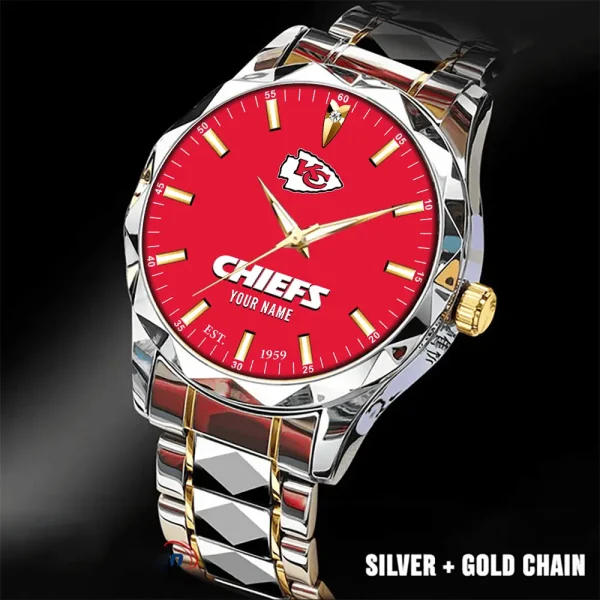 Kansas City Chiefs Men Watch Classic Business Calendar Week Stainless Steel Waterproof MTTDMW432 - Image 2