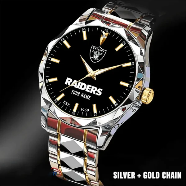 Las Vegas Raiders Men Watch Classic Business Calendar Week Stainless Steel Waterproof MTTDMW433 - Image 2