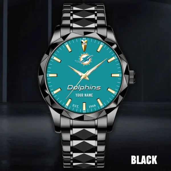 Miami Dolphins Men Watch Classic Business Calendar Week Stainless Steel Waterproof MTTDMW436 - Image 4