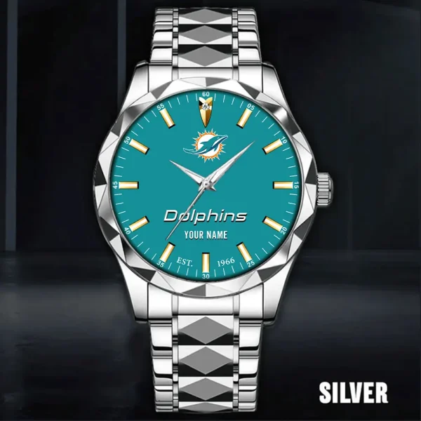 Miami Dolphins Men Watch Classic Business Calendar Week Stainless Steel Waterproof MTTDMW436 - Image 5