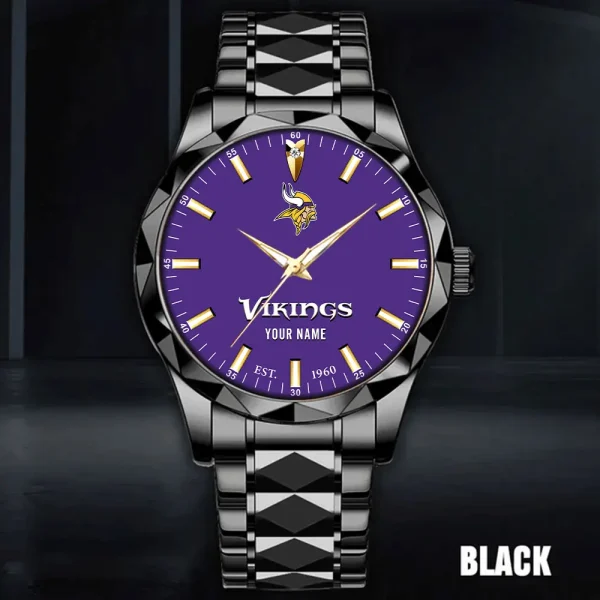 Minnesota Vikings Men Watch Classic Business Calendar Week Stainless Steel Waterproof MTTDMW437 - Image 3