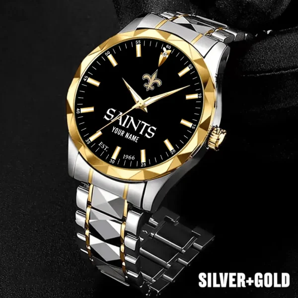 New Orleans Saints Men Watch Classic Business Calendar Week Stainless Steel Waterproof MTTDMW439