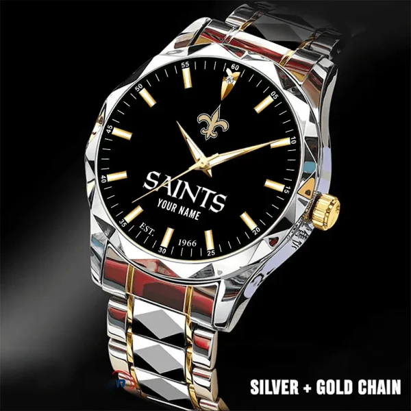 New Orleans Saints Men Watch Classic Business Calendar Week Stainless Steel Waterproof MTTDMW439 - Image 2