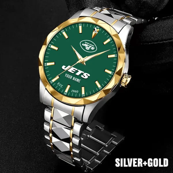 New York Jets Men Watch Classic Business Calendar Week Stainless Steel Waterproof MTTDMW441