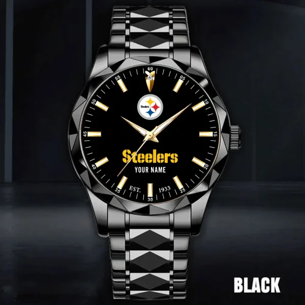 Pittsburgh Steelers Men Watch Classic Business Calendar Week Stainless Steel Waterproof MTTDMW443 - Image 4