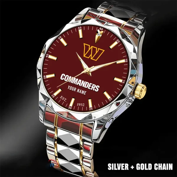 Washington Commanders Men Watch Classic Business Calendar Week Stainless Steel Waterproof MTTDMW448 - Image 5