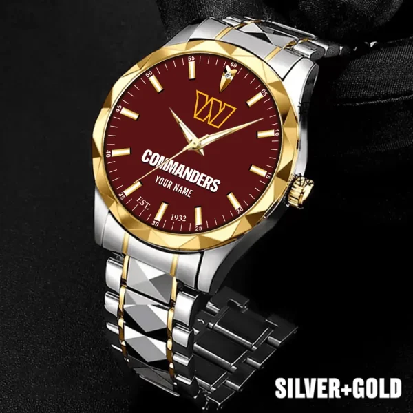 Washington Commanders Men Watch Classic Business Calendar Week Stainless Steel Waterproof MTTDMW448