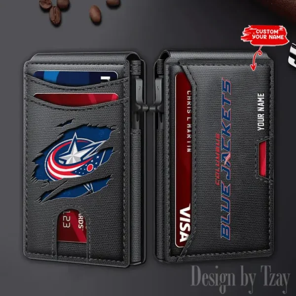 Columbus Blue Jackets Card Holder Wallets style 2025 ANZFCS107