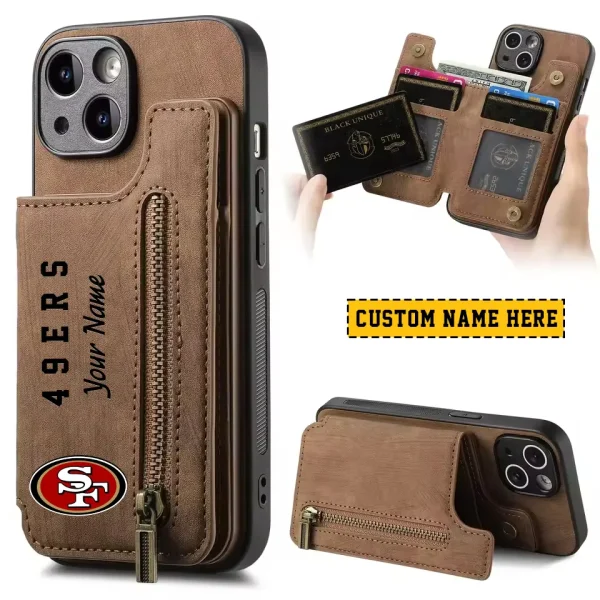 San Francisco 49ers Leather Magnetic Card Solt Wallet Pocket With Holder Zipper Case ANZZCSWLC060