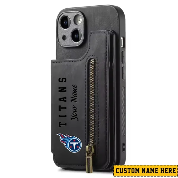 Tennessee Titans Leather Magnetic Card Solt Wallet Pocket With Holder Zipper Case ANZZCSWLC063