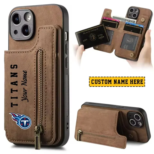 Tennessee Titans Leather Magnetic Card Solt Wallet Pocket With Holder Zipper Case ANZZCSWLC063