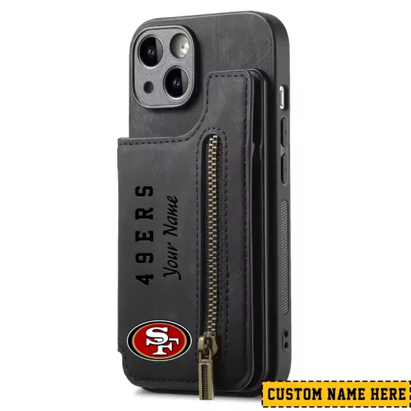 San Francisco 49ers Leather Magnetic Card Solt Wallet Pocket With Holder Zipper Case ANZZCSWLC060