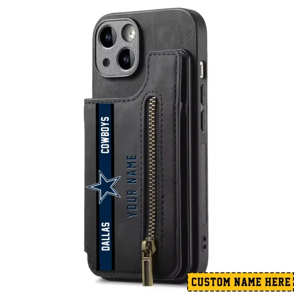 Dallas Cowboys Leather Magnetic Card Solt Wallet Pocket With Holder Zipper Case ANZZCSWLC073