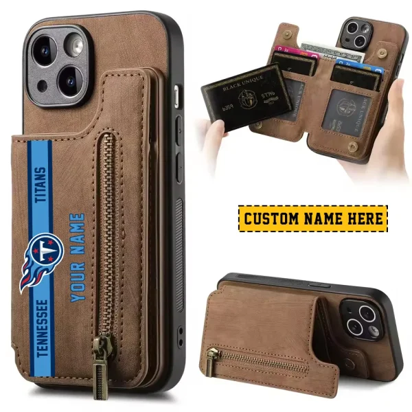 Tennessee Titans Leather Magnetic Card Solt Wallet Pocket With Holder Zipper Case ANZZCSWLC075