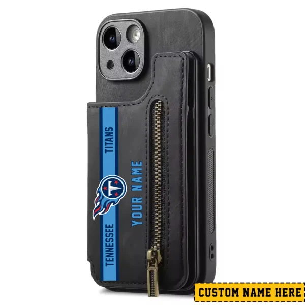 Tennessee Titans Leather Magnetic Card Solt Wallet Pocket With Holder Zipper Case ANZZCSWLC075