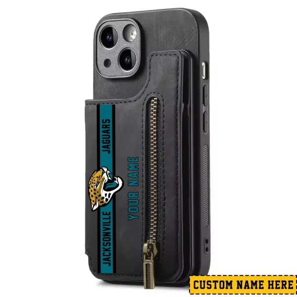 Jacksonville Jaguars Leather Magnetic Card Solt Wallet Pocket With Holder Zipper Case ANZZCSWLC081