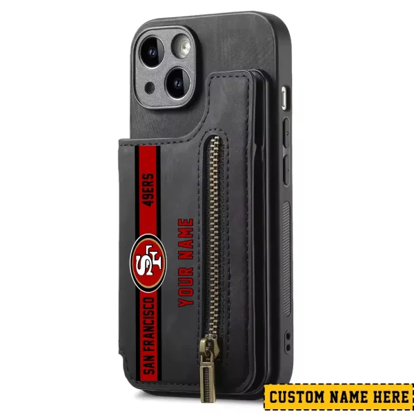 San Francisco 49ers Leather Magnetic Card Solt Wallet Pocket With Holder Zipper Case ANZZCSWLC094