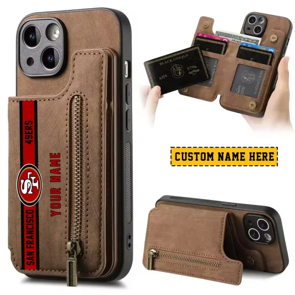 San Francisco 49ers Leather Magnetic Card Solt Wallet Pocket With Holder Zipper Case ANZZCSWLC094