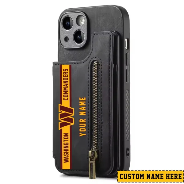 Washington Commanders Leather Magnetic Card Solt Wallet Pocket With Holder Zipper Case ANZZCSWLC095