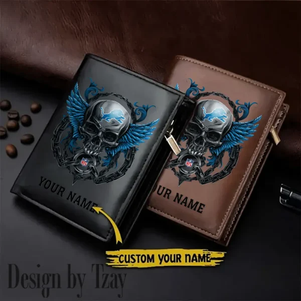 Detroit Lions Leather Wallets Vertical Style SPTLVW798