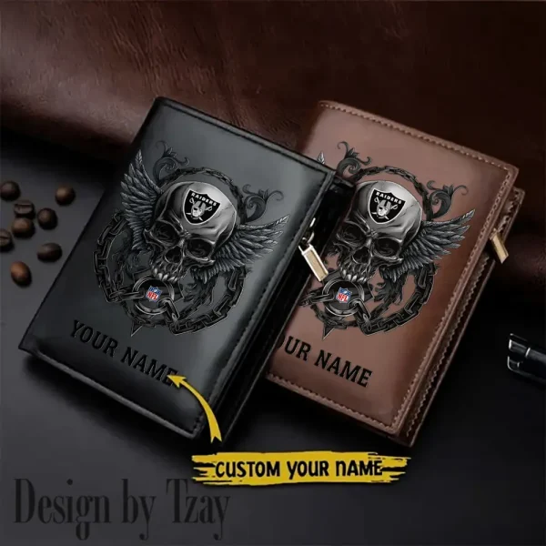 Las Vegas Raiders Leather Wallets Vertical Style SPTLVW804